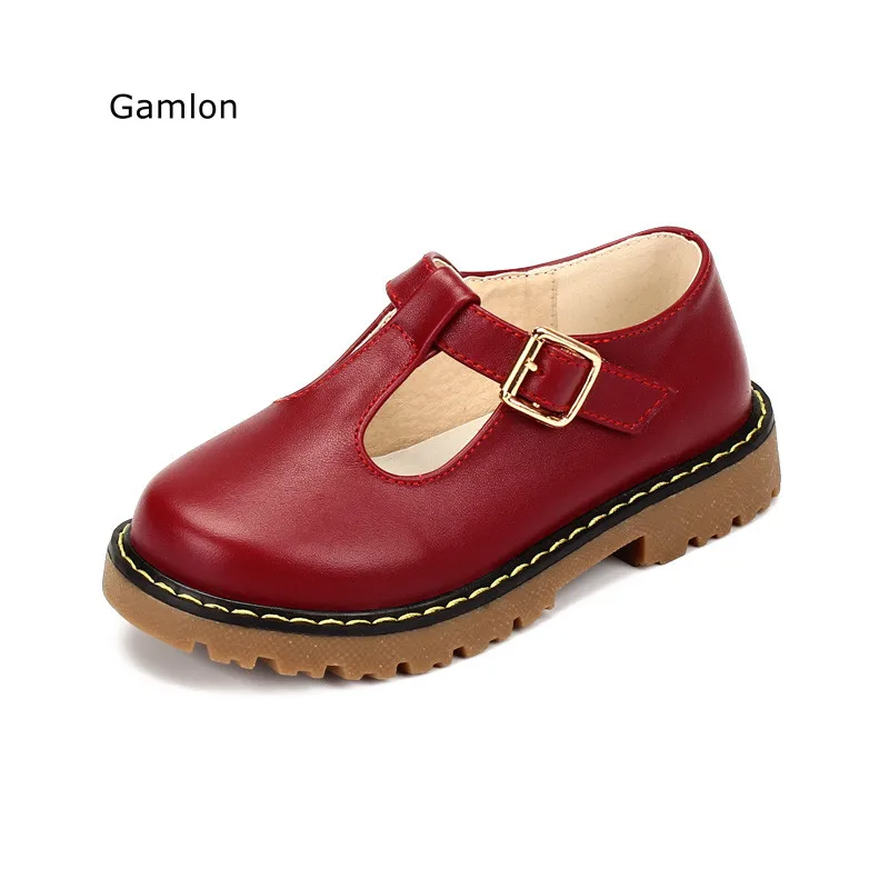 

Gamlon Girls Leather Shoes Girls Spring 2018 New Korean Children's Princess Shoes Black Primary School Students Dance Leather