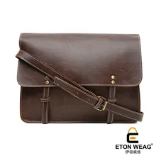 ETONWEAG New 2017 women brands Italian leather brown document shoulder bag cover fashion messenger bags preppy style laptop bags