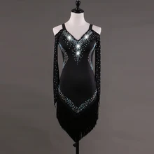 Заказ Латинской платье для танцев Для женщин девочек Румба ча-юбка Cha Бальные бальное платье костюм Костюмы Diamond