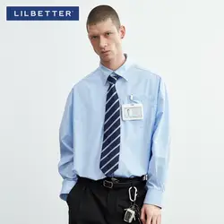 Lilbetter Формальные Твердые Простые негабаритных платье рубашки для мужчин