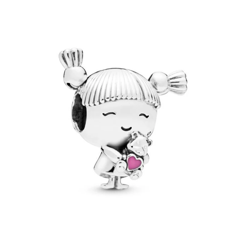 

Fashion Original Silver Plated Bead Cute Girl Charm Fit Pandora Bracelet Necklace DIY Women Jewelry Making