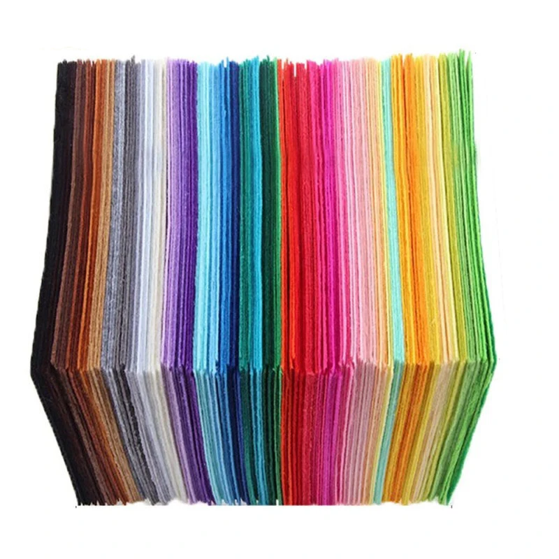40Pcs Nonwoven Fabric DIY Toys Gift Colorful Manual Felt Cloth Polyester Tablecloth Square Hand Crafts For Exhibition - Цена: US $3.60 / lot