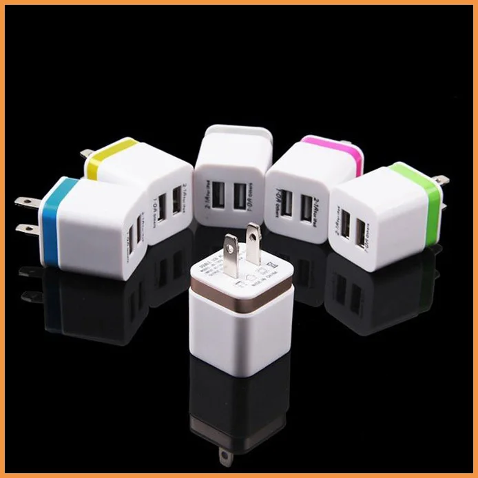 USA plug 2.1A/1A wall travel charger double USB adapter for iphone samsung mobile phone tablet PC Free shipping | Мобильные телефоны