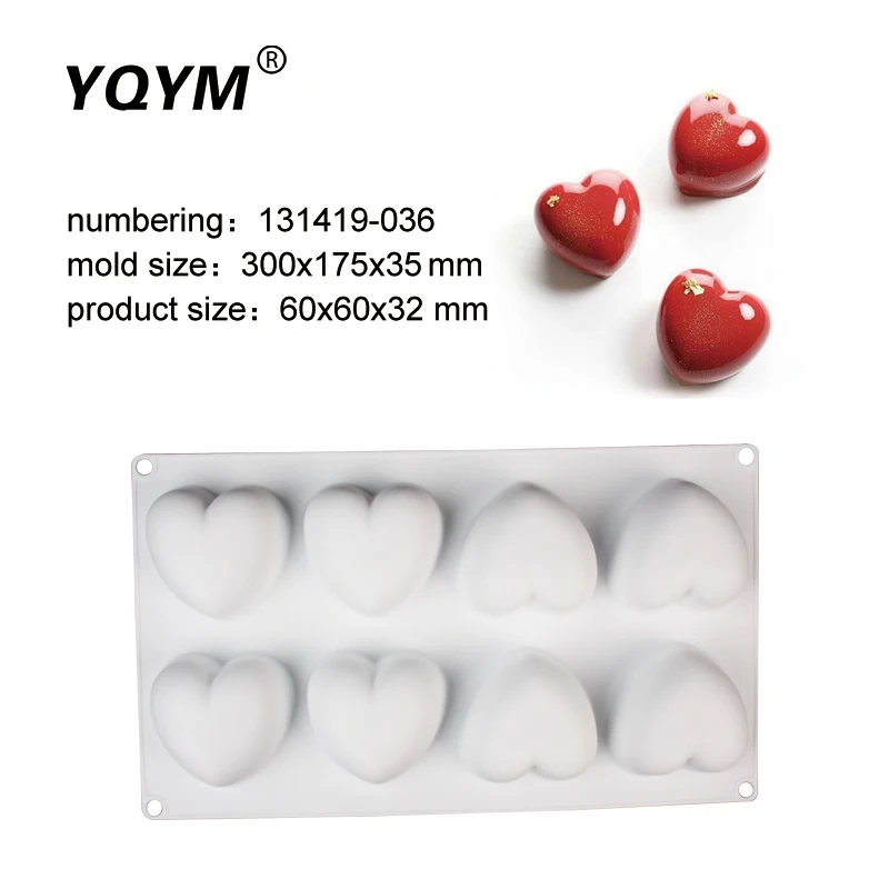 

yqymMolds for baking 8 Hole Love Shape Silicone Mould For Chocolate Truffle Mousse Mold Cake Tools Baking Tool