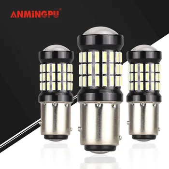 

ANMINGPU 2x High Power Signal Lamp 1157 BAY15D Led Bulbs Canbus 60SMD 4014 P21/5W LED Car Light Tail Signal Stop Brake Light Red