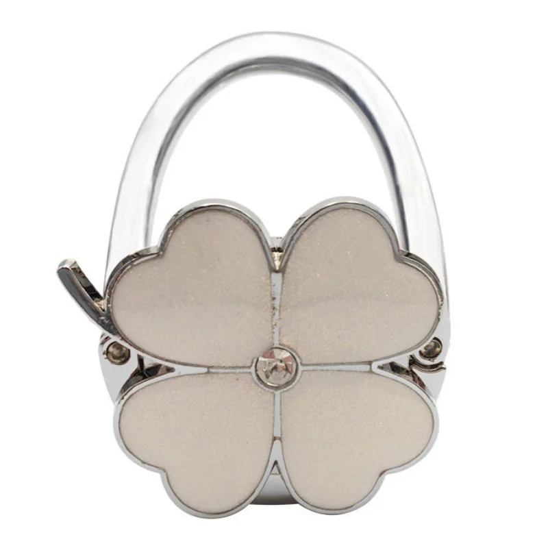 

Clover Pattern FoldableTable Hook Hanger Storage Holder With Non-Slip Rubber Backing for Shoulder Tote Handbag Purse Random