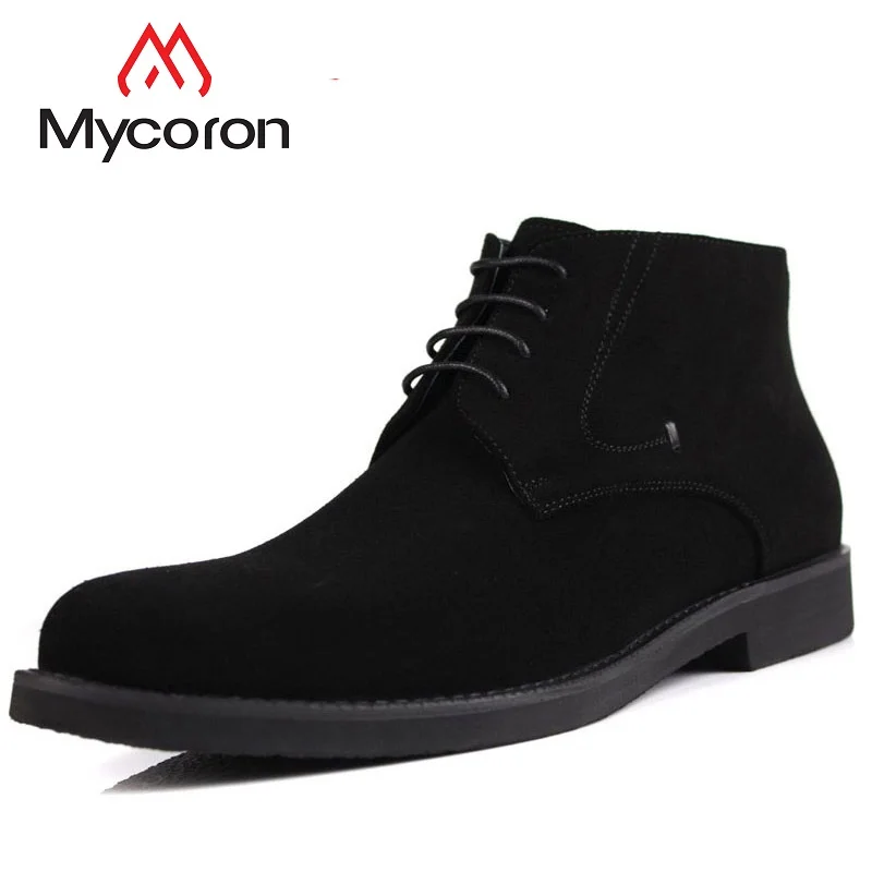 

MYCORON Hot Sale Winter Genuine Leather Men Shoes Vintage Style Autumn Men Boots Leisure Lace-Up Male Boots Zapatos Hombre