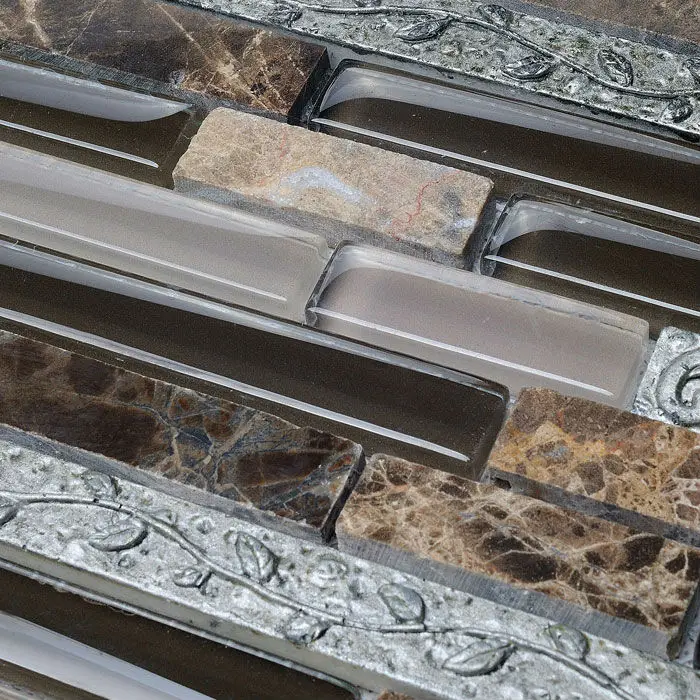 Crystal Glass Tile Interlocking Mosaic Tiles Stone and ...