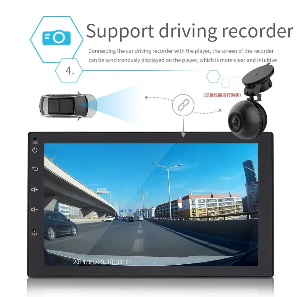 Flash Deal Wholesale 20 units Smart Car Android 7.1 MP5 Player quad core GPS navigation Super slim 7inch tablets multimedia FM Mirror link 8