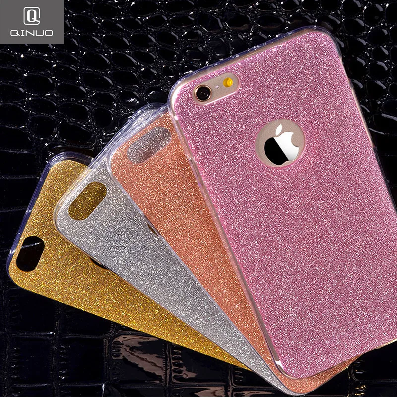 

QINUO Crystal Glitter Shiny Case For IPhone 6 7 8 Plus X 5 5S SE Soft TPU Case Shockoroof Protective Case Telefon Kilifi Cover