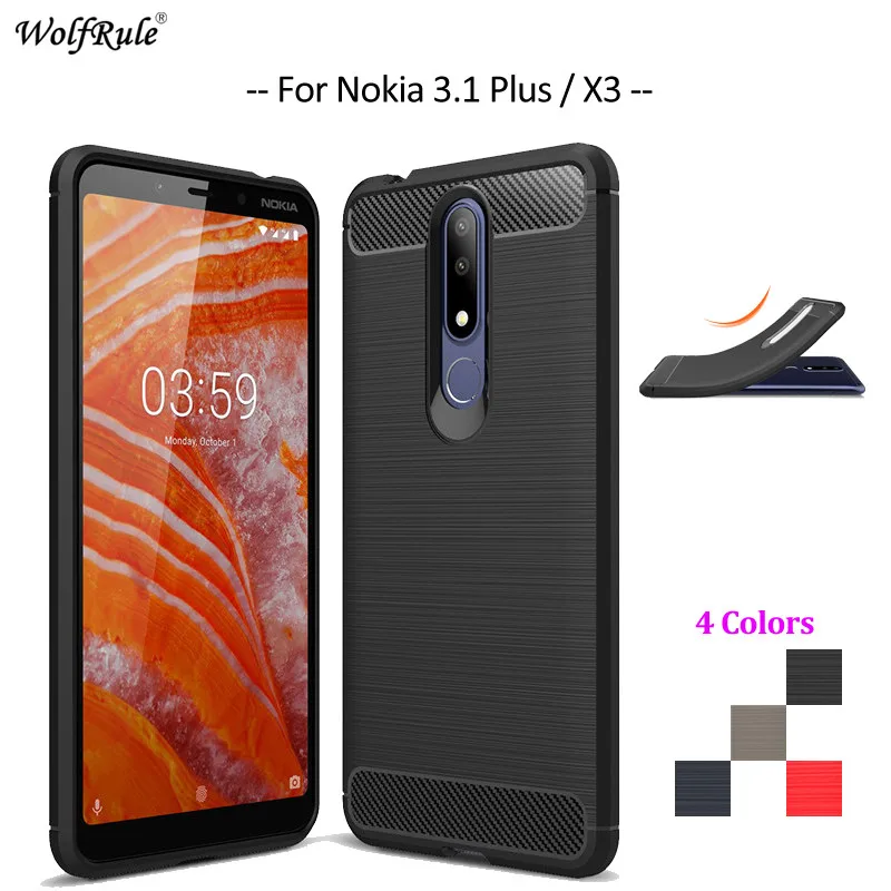 Чехол для телефона из углеродного волокна Nokia 3 1 Plus мягкий чехол ТПУ защитный