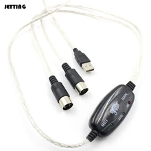 Black 180cm MIDI to USB Interface Cable Adapter for Keyboard Electronic Drum Music