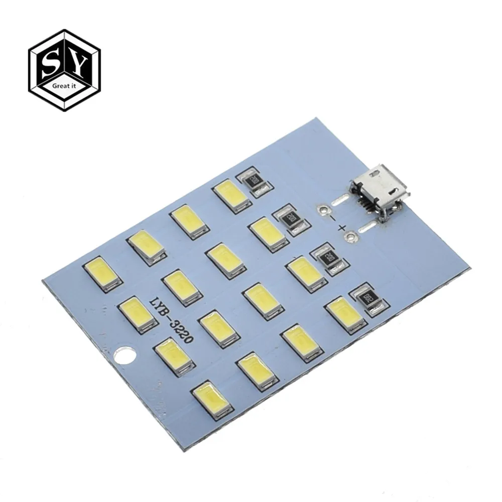 

1PCS high quality 5730 smd 5V 430mA~470mA White Mirco Usb 5730 LED lighting panel USB mobile light Emergency light night light