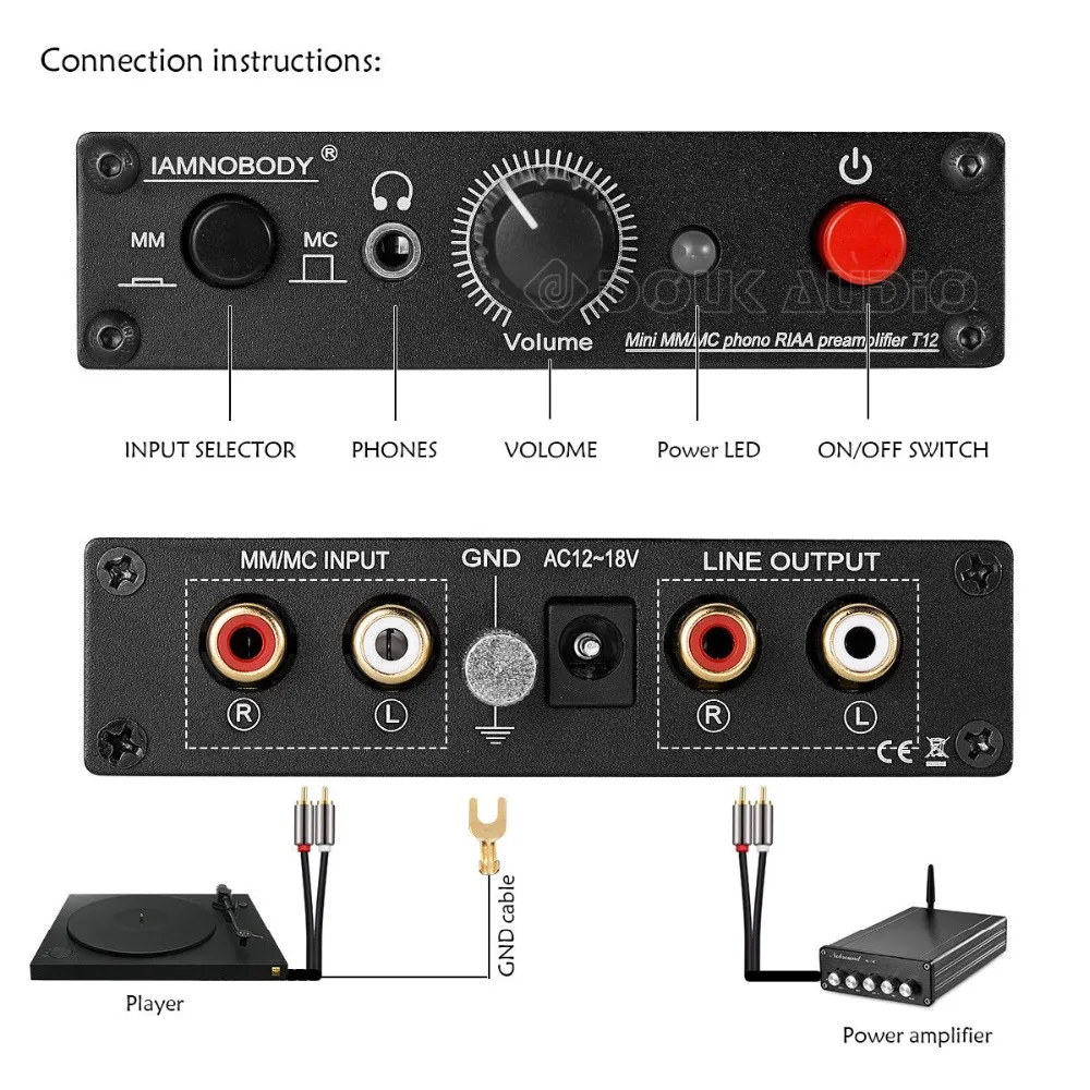 Nobsound Mini MM/MC RIAA проигрыватель Phono Preamp усилитель для наушников Hi Fi проигрывателя