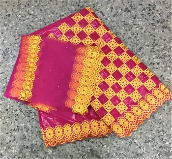 

New color hot selling baizn riche getzner 2019 nouveau high quality cotton bazin brode getzner nigerian lace fabric 5+2yards/lot