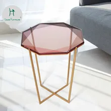 Луи Мода Скандинавский современный стеклянный маленький чайный столик дизайнерский минималистичный ромбовидный с несколькими круглыми краями