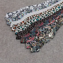 Mantieqingway полиэфир Цветочный платок и галстук-бабочка комплект 6 см с бантом 5,5 см Галстук Свадебная вечеринка платок Модные леопардовые