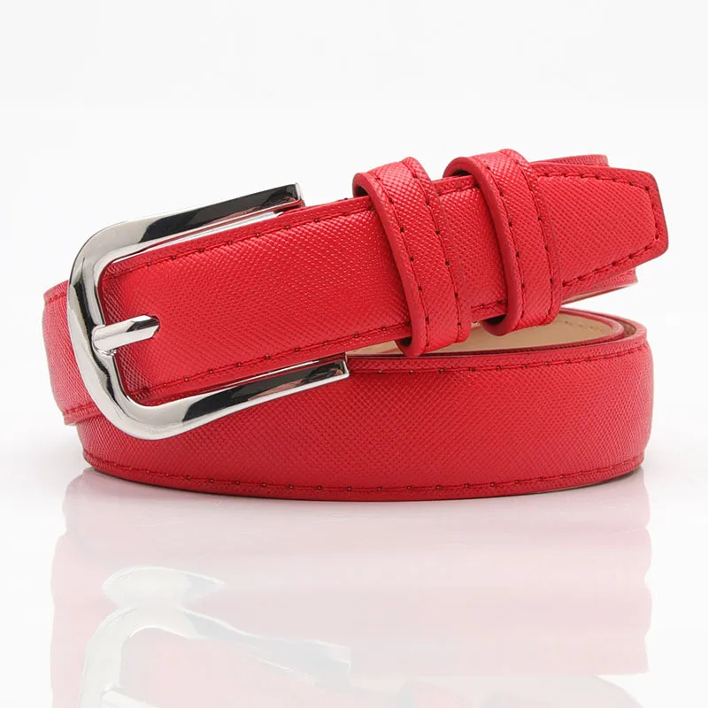 Высокое качество pu кожаный ремень с металлической пряжкой Повседневный ремень для женщин кожаные ремни женские ремни Пояс для одежды аксессуары - Цвет: Красный