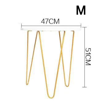 Белый современный простой золотой металлический журнальный столик, диван-столик для гостиной, садовый столик для бассейна, столик для напитков, чая, десерта - Цвет: M
