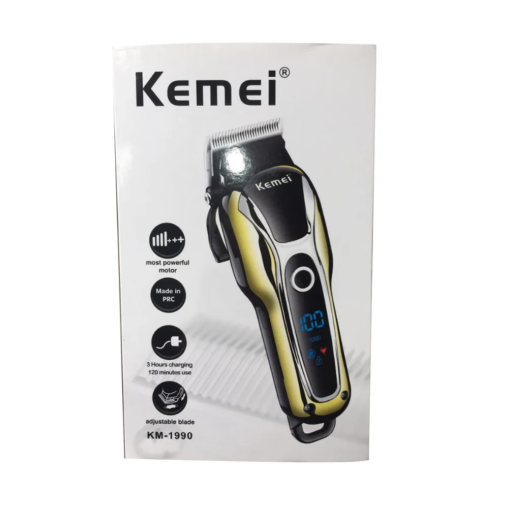 

100-240V Kemei Rechargeable Hair Trimmer professional hair clipper hair shaving machine hair cutting beard electric razor