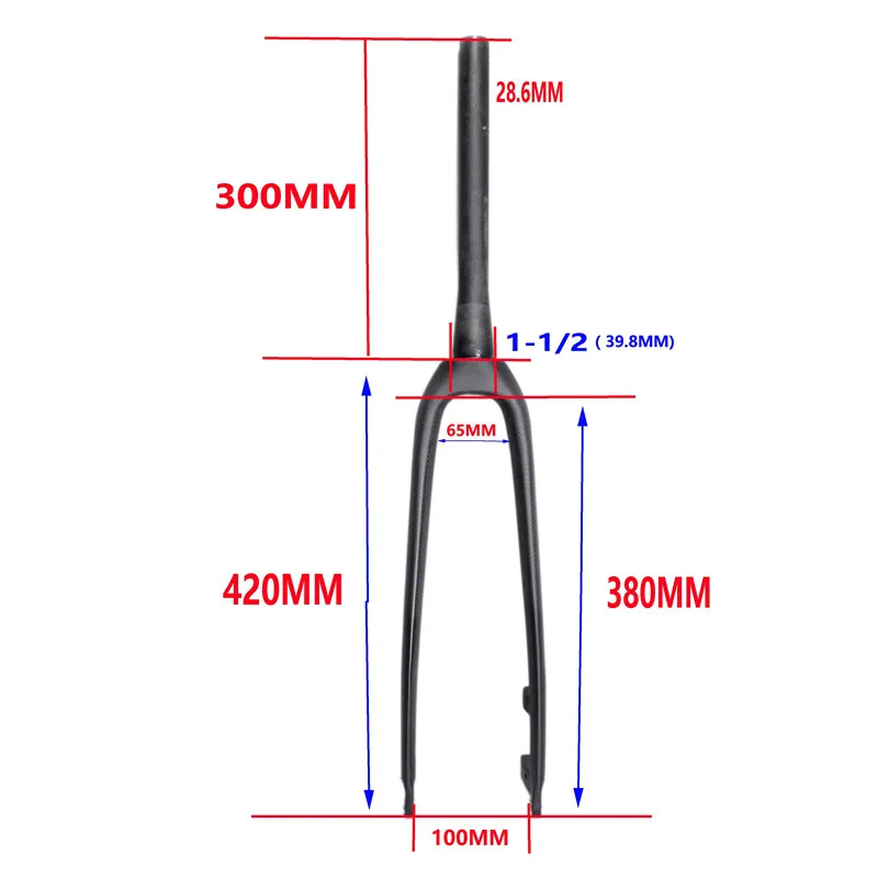 EC90 MTB DH Downhill Road Bike Fork Trip Bicycle Carbon Mountain Bike Front Fork Conical Fork 1-12 39.8mm Black (3)