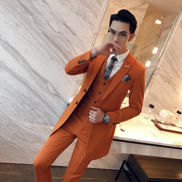 Aliexpress.com : Buy FOLOBE 2019 Korean Fashion 3 Piece Long Men Tuxedo ...
