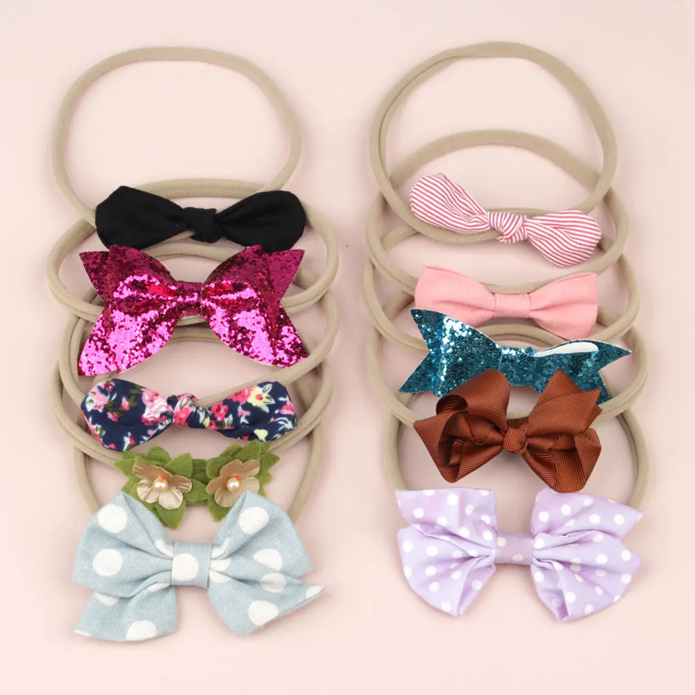 10pcs Kids Baby Girls Women Elastic Headband Nylon Headwear Hair band Headdress
