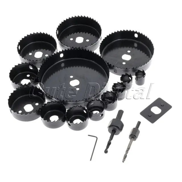 13pcs diy hole saw drill bit cutting set kit tools 19mm 127mm wood hole saw sheet metal