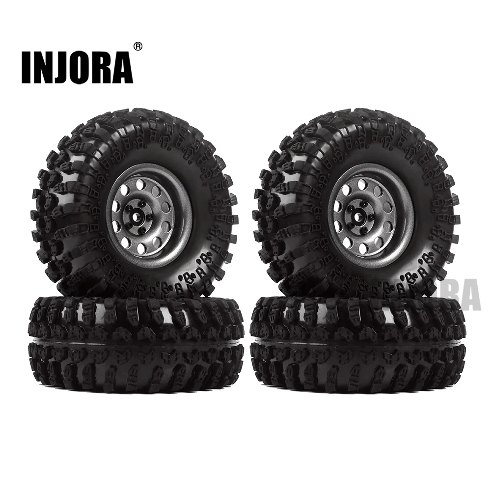 INJORA Металл 4 шт. 2,2 дюймов Beadlock обод колеса и колеса шины для 1/10 RC Гусеничный осевой SCX10 RR10 90053 AX10 Wraith 90056 90045