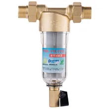 1 to 3/4 Loose joint water Purifier Copper Lead Pre-filter Backwash Remove Rust Contaminant Sediment Pipe filter free shiping 1male to 3 4female thread siphon backwash prefilter with wiper water purifier stainless steel copper whole house pre filter