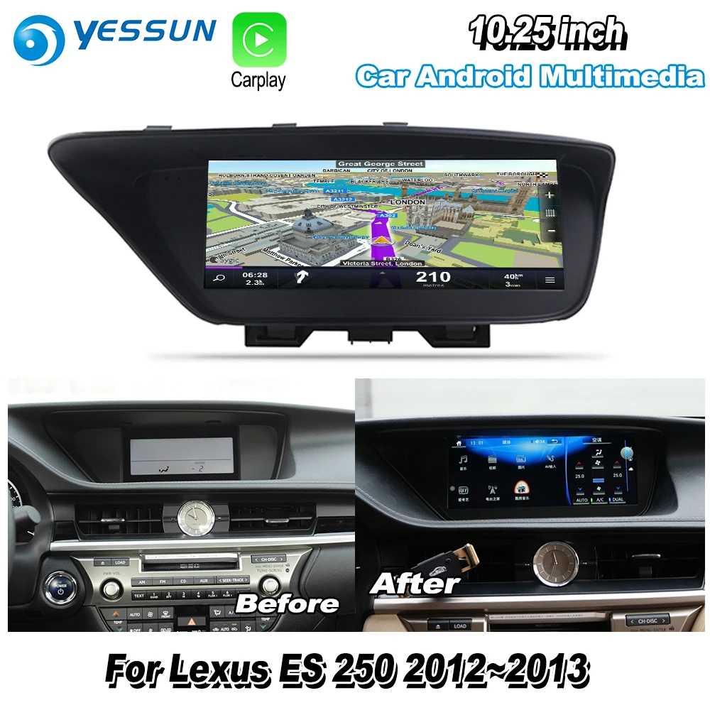 Discount YESSUN 10.25" For Lexus ES 250 ES250 2012~2013 Car Android Carplay GPS Navi maps Navigation Player Radio Stereo WiFi no DVD 5