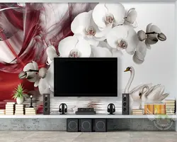 Современная Бабочка Лебедь 3d Обои фреска papel де parede, гостиная ТВ диван стены спальня кухня обои домашний декор кафе