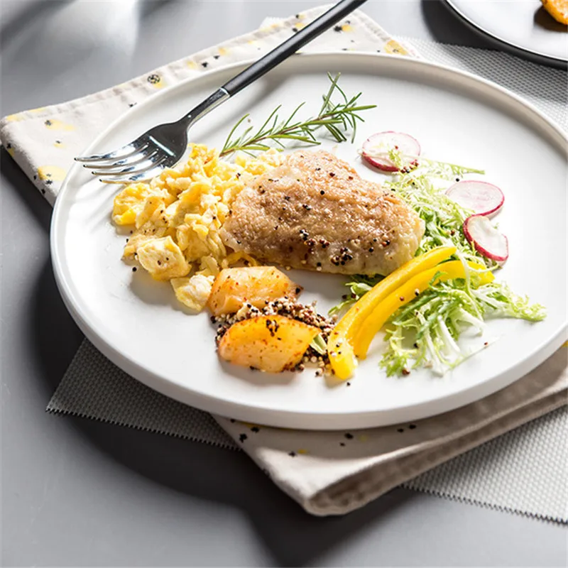 NIMITIME японский стиль стейк блюдо керамическое западное еда плоское блюдо нордический отель Черный Белый Большой Круглый Тарелка