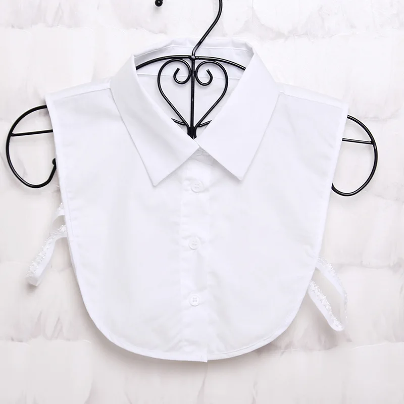 Shirt Fake Collar White& Black Tie Vintage Detachable Collar False Collar Lapel Blouse Top Women Clothes Accessories - Цвет: 01