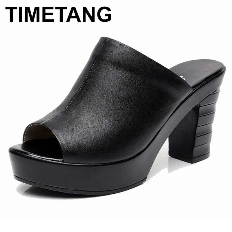 waterproof platform thick heel casual slippers