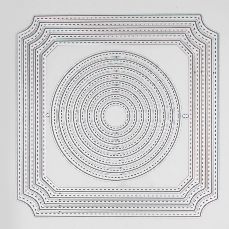 Круглый нерегулярный рисунок Металлическая стальная конструкция режущие штампы DIY Скрап бронь фотоальбом тиснение бумажные карты 14,9*14,9 см