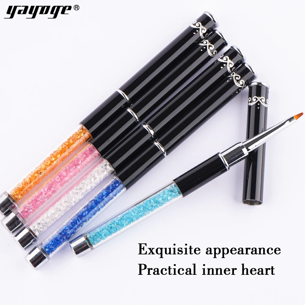 

Yayoge 5 Size Nail Art Nail Art Brush Pen Acrylic Rhinestone Crystal UV Gel Painting Tips Liner Manicure No Lint No Fork