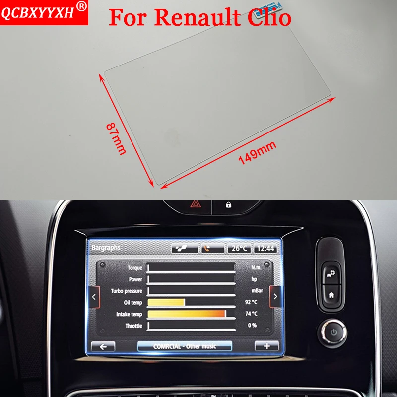 

QCBXYYXH Car-styling Stickers GPS Navigation Screen Glass Protective Film Accessories Control of LCD Screen For Renault Clio RS