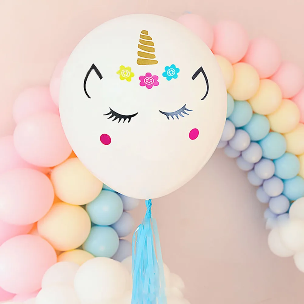 

Huiran Unicorn Theme Party Stickers on 36 inch Big Balloon Unicorn Balloon Sticker Baloon Birthday Party Decor Kids Favors