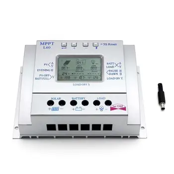 

Durable LCD 60A Solar Regulator Battery Charger Controller + Extension cable