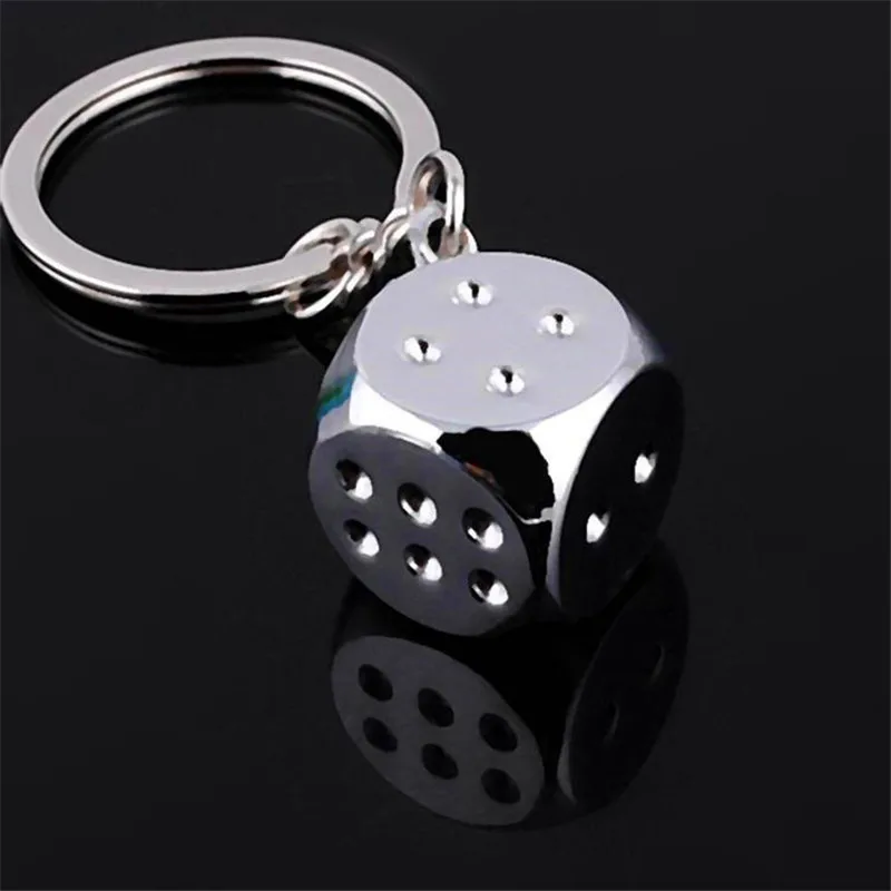

Car Motorcycle Bicycle Personality Dice Alloy key chain fashion Concise buckle creative key ring cool key holder