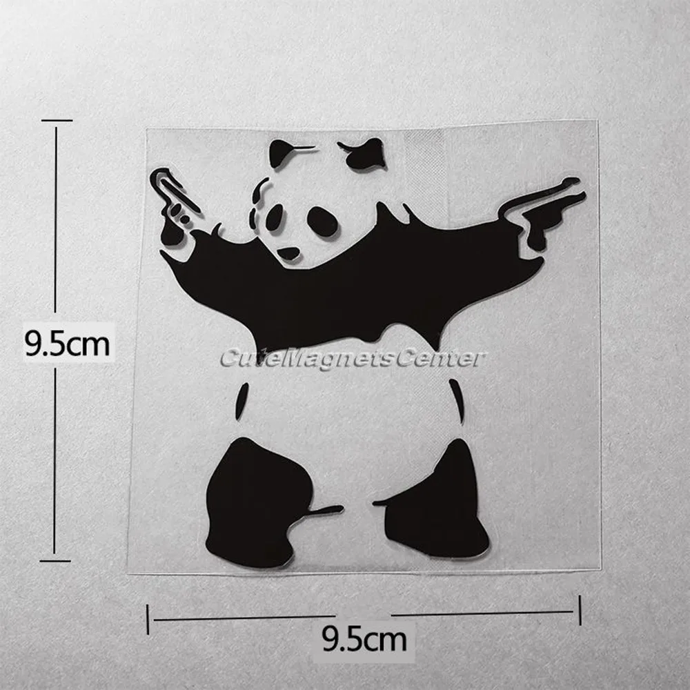 Panda With Two Guns Car Sticker Funny Window Vinyl Wall Decal Bumper Truck Decal