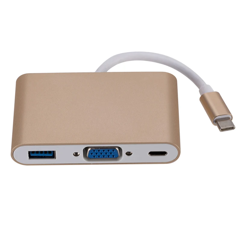 USB C концентратор type C к VGA USB 3,0 разветвитель USB-C зарядки видео конвертер концентратор адаптер кабель для Macbook Pro Google USB-C концентратор