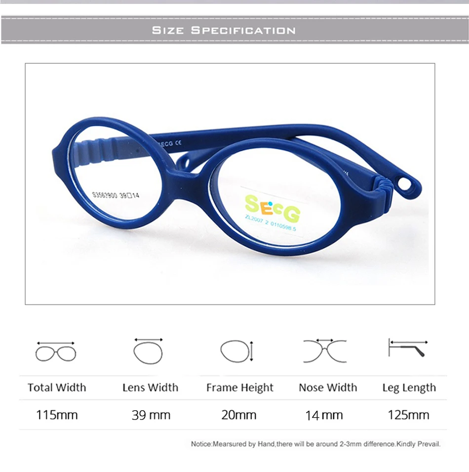 Secg мягкий гибкий круглый Сверхлегкий детский оптический оправа очки для детей унисекс мальчик девочка близорукость очки для дальнозоркости