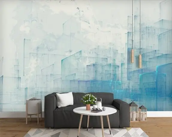 

Custom wallpaper murals modern minimalist abstract urban architecture watercolor retro wall wallpaper for walls 3 d