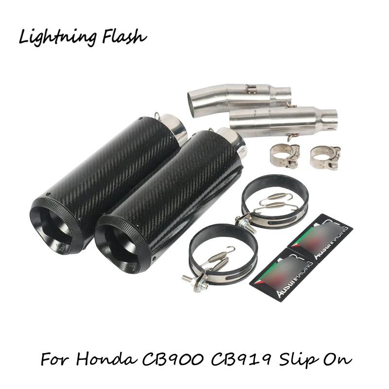 

For Honda CB900 CB900F CB919 Motorcycle Exhaust Mid Tail Pipe Slip On Left Right Modified No DB Killer Escape Middle Elbow Tube