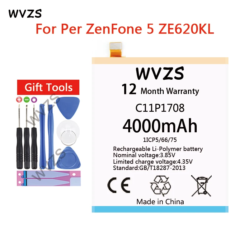 Wvzs 4000 мАч батарея C11P1708 для Asus Для ZenFone 5 ZE620KL батареи|Аккумуляторы мобильных
