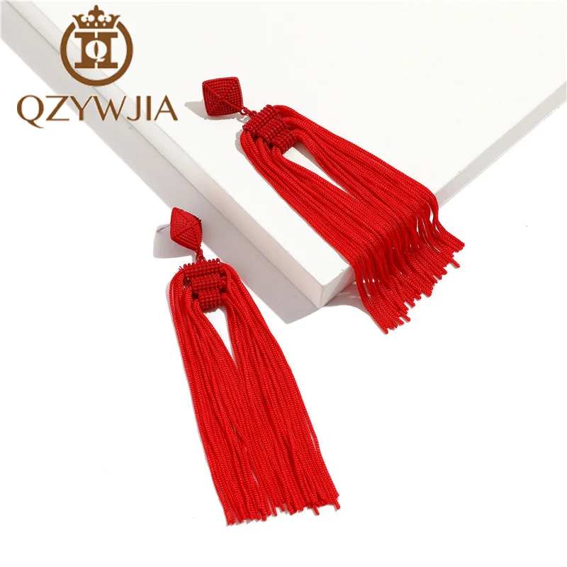 

2019 New Bohemian Tassel earrings for women Beads Long Statement Earrings Big Earings Dangle Fashion Jewelry Boho Jewellery