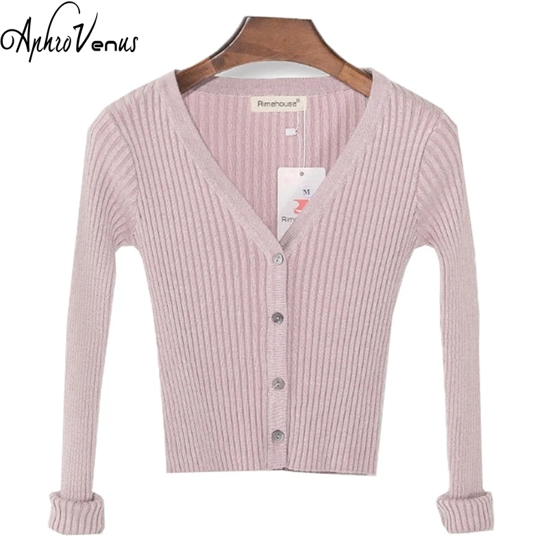 Spring Models Women Sweaters Ladies Short Paragraph Long sleeved V neck On The Shawl Knit Cardigan Jacket Women Sweater Women
