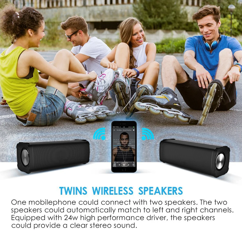 2pcs / Lot WATERPROOF TWINS BLUETOOTH SPEAKER 100%